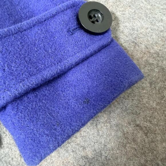 Charter Club Blue Pea Coat Womens Purple Warm Wool Blend Double Breasted Size 4 - Picture 11 of 13